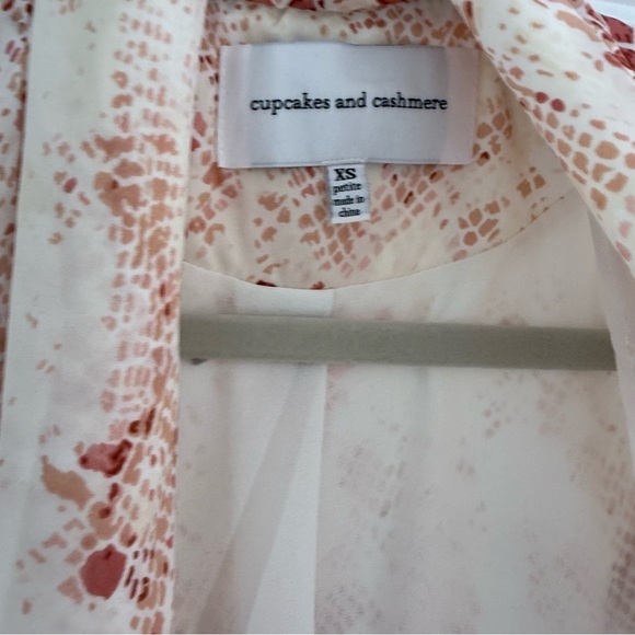 CUPCAKES & CASHMERE Orange Snakeprint Trench Open Front Cardigan XS P - Picture 7 of 11